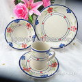 16pcs two-tone colorful handpainted colorful ceramic stoneware brand dinnerware sets
